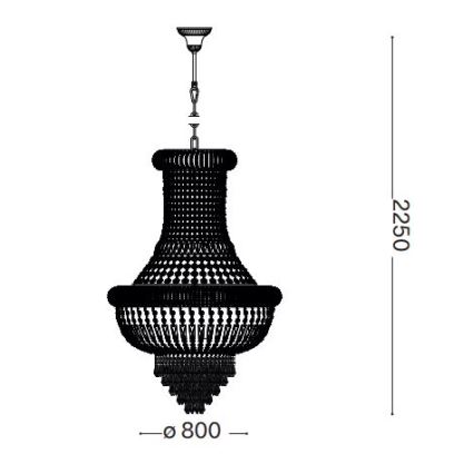Ideal Lux - Crystal chandelier on a chain DUBAI 24xE14/28W/230V d. 80 cm gold