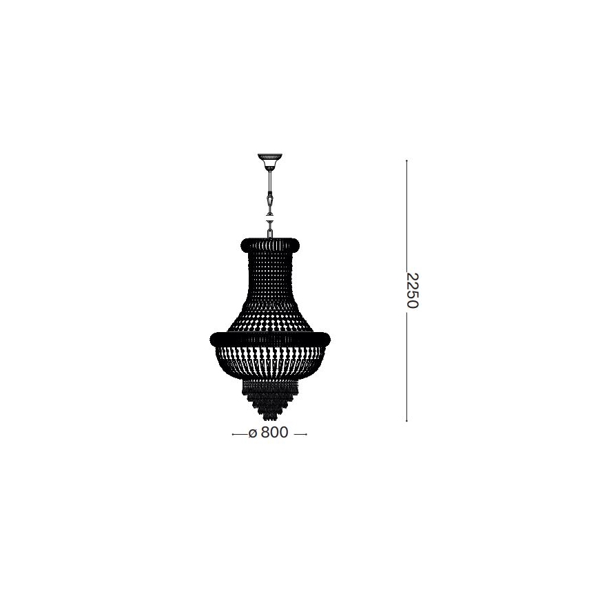 Ideal Lux - Crystal chandelier on a chain DUBAI 24xE14/28W/230V d. 80 cm gold