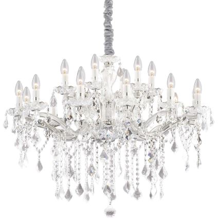 Ideal Lux - Crystal chandelier on a chain FLORIAN 18xE14/40W/230V d. 86 cm clear