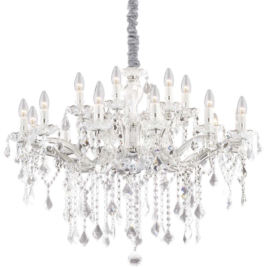 Ideal Lux - Crystal chandelier on a chain FLORIAN 18xE14/40W/230V d. 86 cm clear