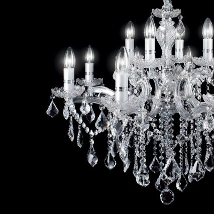 Ideal Lux - Crystal chandelier on a chain FLORIAN 18xE14/40W/230V d. 86 cm clear