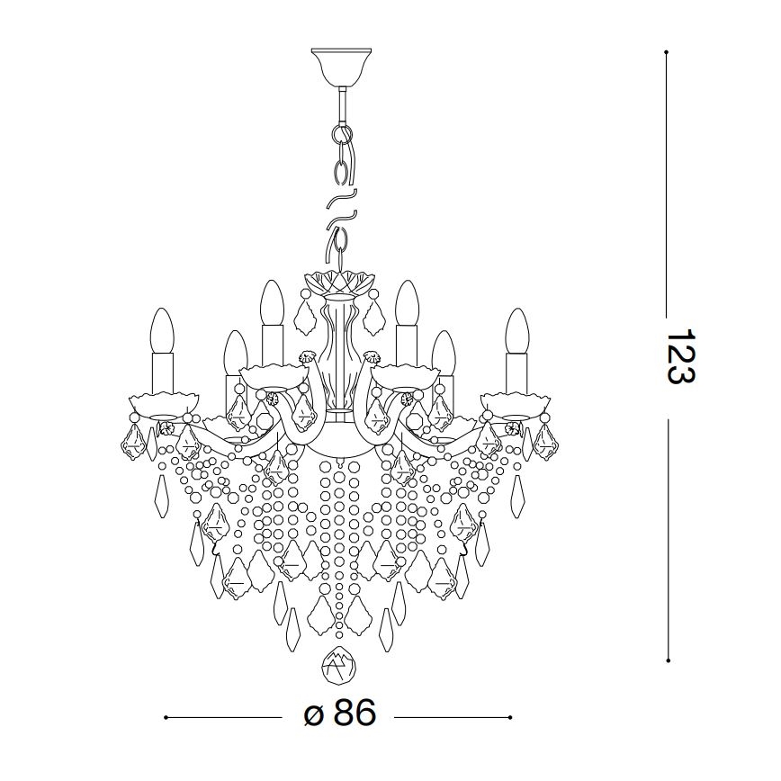 Ideal Lux - Crystal chandelier on a chain FLORIAN 18xE14/40W/230V d. 86 cm gold