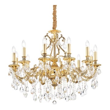 Ideal Lux - Crystal chandelier on a chain GIOCONDA 12xE14/40W/230V d. 90 cm gold