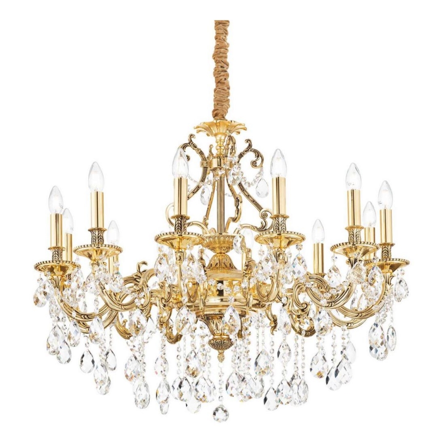 Ideal Lux - Crystal chandelier on a chain GIOCONDA 12xE14/40W/230V d. 90 cm gold