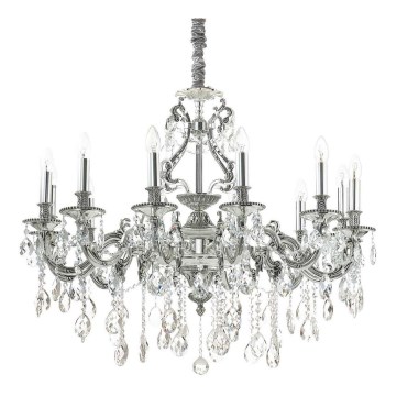 Ideal Lux - Crystal chandelier on a chain GIOCONDA 12xE14/40W/230V d. 90 cm silver