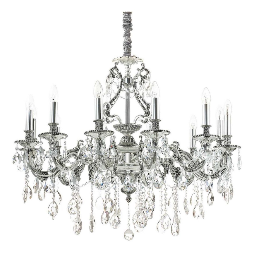 Ideal Lux - Crystal chandelier on a chain GIOCONDA 12xE14/40W/230V d. 90 cm silver