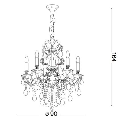 Ideal Lux - Crystal chandelier on a chain GIOCONDA 12xE14/40W/230V d. 90 cm silver