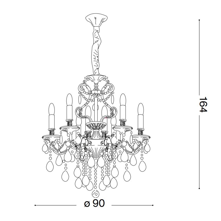 Ideal Lux - Crystal chandelier on a chain GIOCONDA 12xE14/40W/230V d. 90 cm silver
