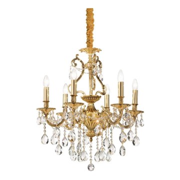 Ideal Lux - Crystal chandelier on a chain GIOCONDA 6xE14/40W/230V d. 62 cm gold