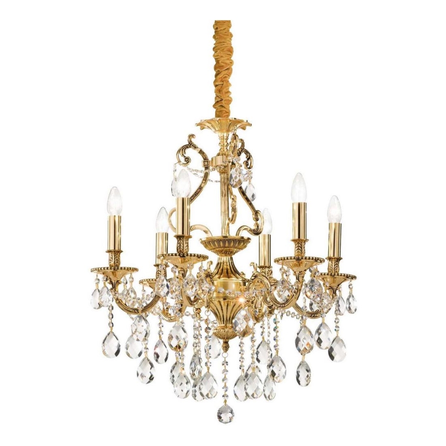 Ideal Lux - Crystal chandelier on a chain GIOCONDA 6xE14/40W/230V d. 62 cm gold