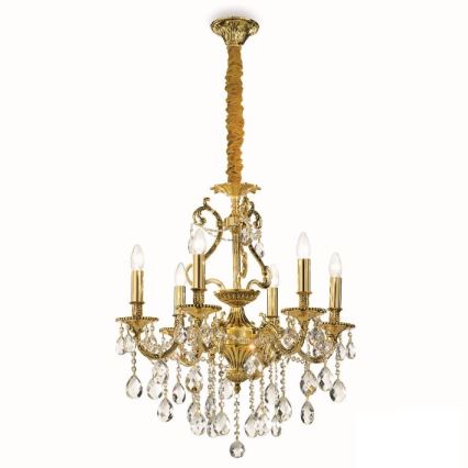 Ideal Lux - Crystal chandelier on a chain GIOCONDA 6xE14/40W/230V d. 62 cm gold
