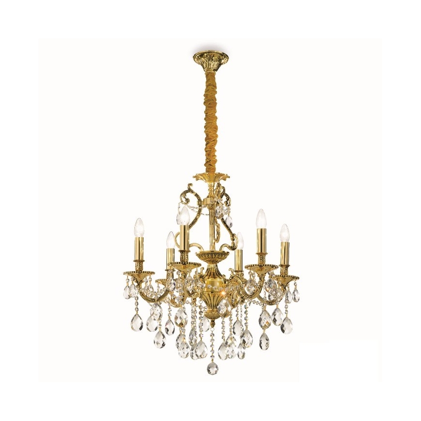 Ideal Lux - Crystal chandelier on a chain GIOCONDA 6xE14/40W/230V d. 62 cm gold