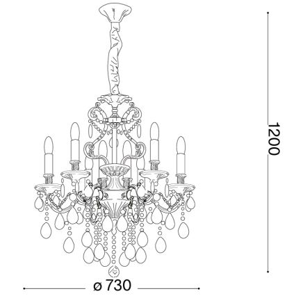 Ideal Lux - Crystal chandelier on a chain GIOCONDA 8xE14/40W/230V d. 73 cm silver