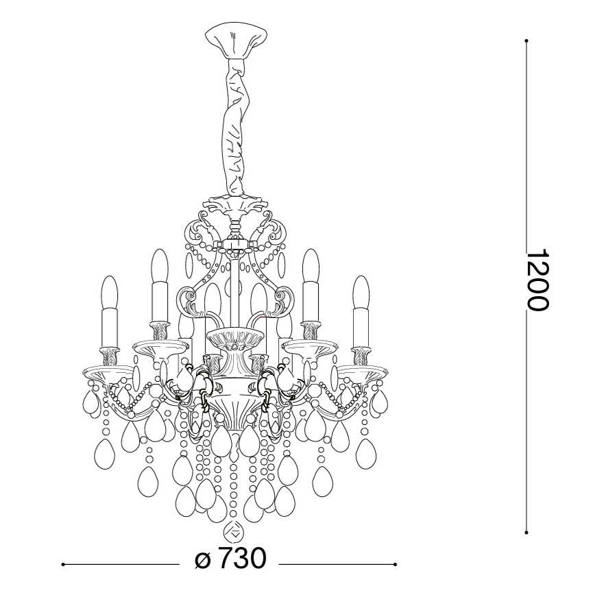 Ideal Lux - Crystal chandelier on a chain GIOCONDA 8xE14/40W/230V d. 73 cm silver