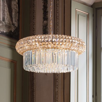 Ideal Lux - Crystal chandelier on a chain NABUCCO 12xE14/40W/230V d. 60 cm gold