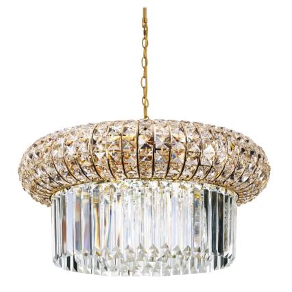 Ideal Lux - Crystal chandelier on a chain NABUCCO 12xE14/40W/230V d. 60 cm gold