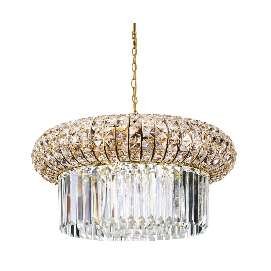 Ideal Lux - Crystal chandelier on a chain NABUCCO 12xE14/40W/230V d. 60 cm gold