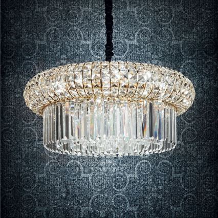 Ideal Lux - Crystal chandelier on a chain NABUCCO 12xE14/40W/230V d. 60 cm gold