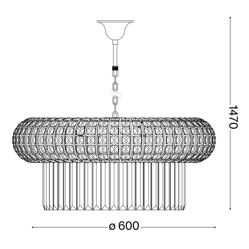 Ideal Lux - Crystal chandelier on a chain NABUCCO 12xE14/40W/230V d. 60 cm gold