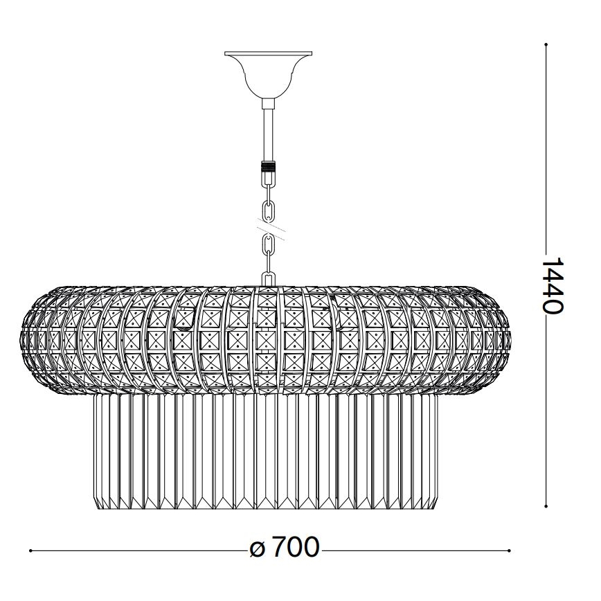 Ideal Lux - Crystal chandelier on a chain NABUCCO 16xE14/40W/230V d. 70 cm gold