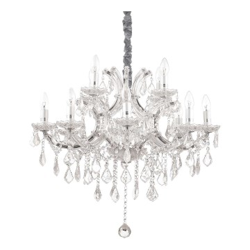 Ideal Lux - Crystal chandelier on a chain NAPOLEON 12xE14/40W/230V d. 74 cm shiny chrome