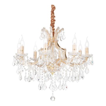Ideal Lux - Crystal chandelier on a chain NAPOLEON 8xE14/40W/230V d. 67 cm gold