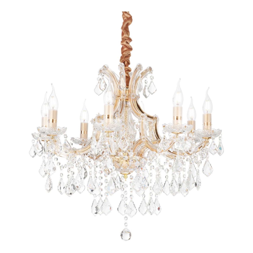 Ideal Lux - Crystal chandelier on a chain NAPOLEON 8xE14/40W/230V d. 67 cm gold