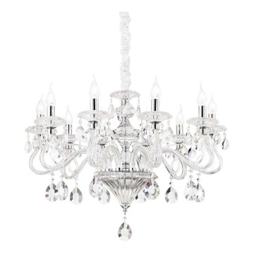 Ideal Lux - Crystal chandelier on a chain NEGRESCO 10xE14/28W/230V d. 85 cm clear