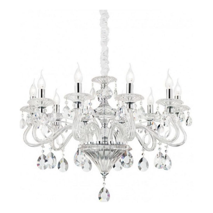 Ideal Lux - Crystal chandelier on a chain NEGRESCO 8xE14/28W/230V d. 73,5 cm clear