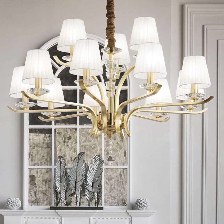 Ideal Lux - Crystal chandelier on a chain PEGASO 12xE14/28W/230V d. 102 cm gold
