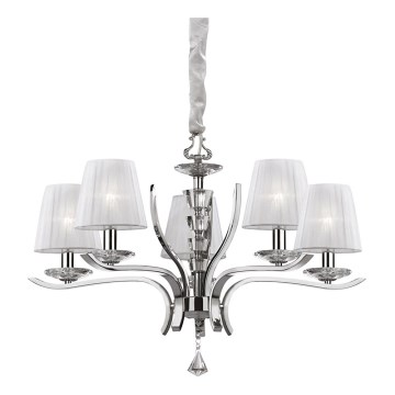 Ideal Lux - Crystal chandelier on a chain PEGASO 5xE14/28W/230V d. 72 cm shiny chrome