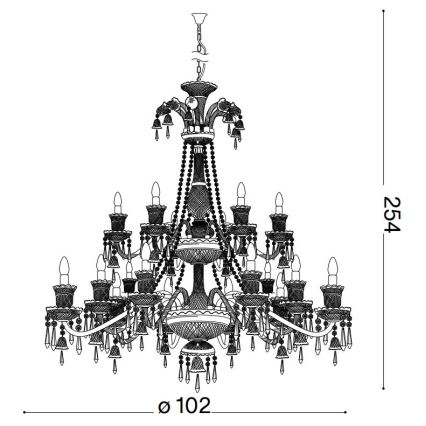 Ideal Lux - Crystal chandelier on a chain REDENTORE 18xE14/40W/230V d. 102 cm clear