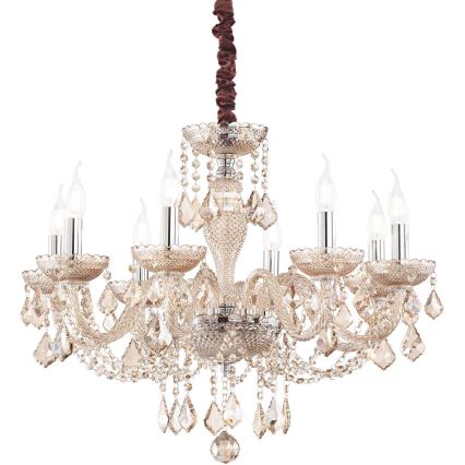 Ideal Lux - Crystal chandelier on a chain ROSE 8xE14/40W/230V d. 78 cm beige
