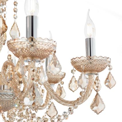 Ideal Lux - Crystal chandelier on a chain ROSE 8xE14/40W/230V d. 78 cm beige
