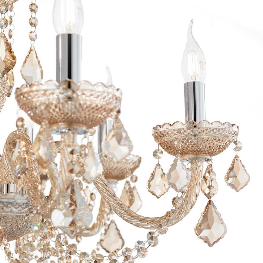 Ideal Lux - Crystal chandelier on a chain ROSE 8xE14/40W/230V d. 78 cm beige