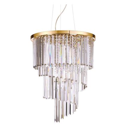 Ideal Lux - Crystal chandelier on a string CARLTON 12xE14/40W/230V d. 50 cm gold