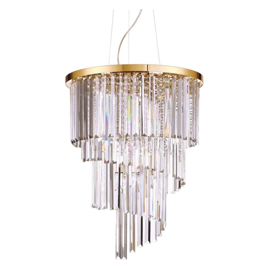 Ideal Lux - Crystal chandelier on a string CARLTON 12xE14/40W/230V d. 50 cm gold