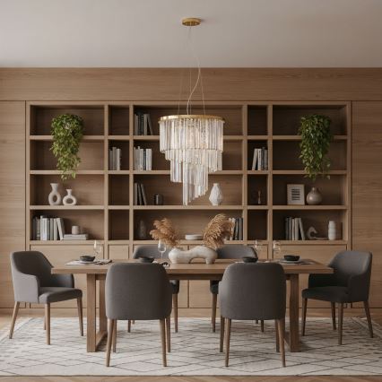 Ideal Lux - Crystal chandelier on a string CARLTON 12xE14/40W/230V d. 50 cm gold