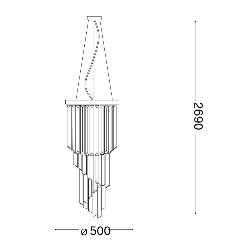 Ideal Lux - Crystal chandelier on a string CARLTON 12xE14/40W/230V d. 50 cm gold