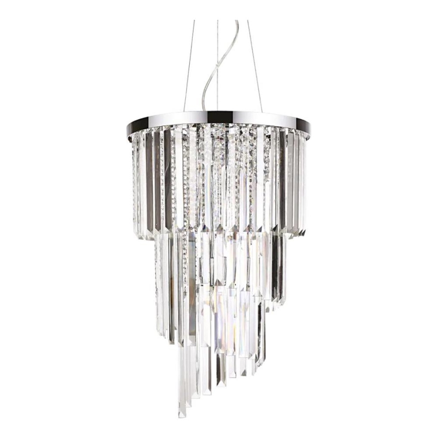 Ideal Lux - Crystal chandelier on a string CARLTON 8xE14/40W/230V d. 40 cm shiny chrome