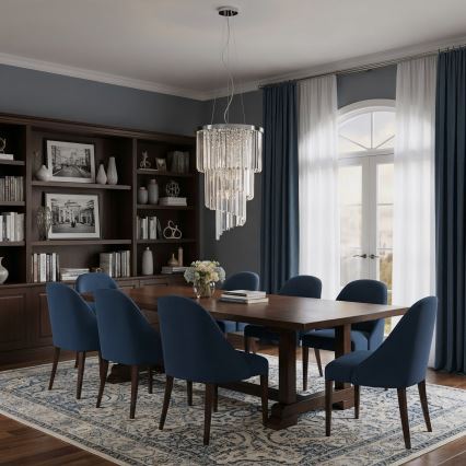 Ideal Lux - Crystal chandelier on a string CARLTON 8xE14/40W/230V d. 40 cm shiny chrome