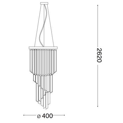 Ideal Lux - Crystal chandelier on a string CARLTON 8xE14/40W/230V d. 40 cm shiny chrome
