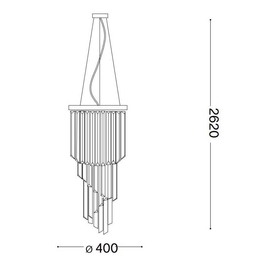 Ideal Lux - Crystal chandelier on a string CARLTON 8xE14/40W/230V d. 40 cm shiny chrome