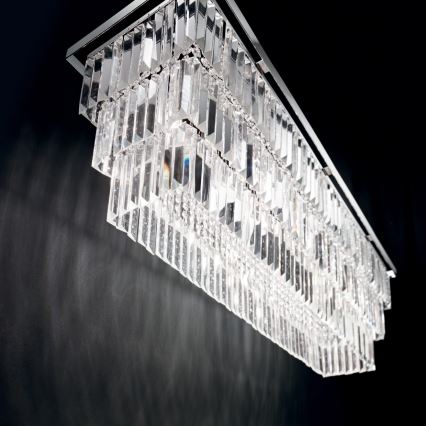 Ideal Lux - Crystal chandelier on a string MARTINEZ 8xE14/40W/230V shiny chrome