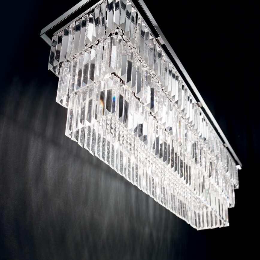 Ideal Lux - Crystal chandelier on a string MARTINEZ 8xE14/40W/230V shiny chrome