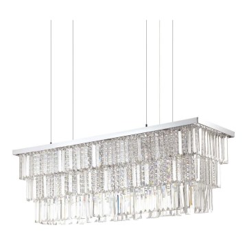 Ideal Lux - Crystal chandelier on a string MARTINEZ 8xE14/40W/230V shiny chrome
