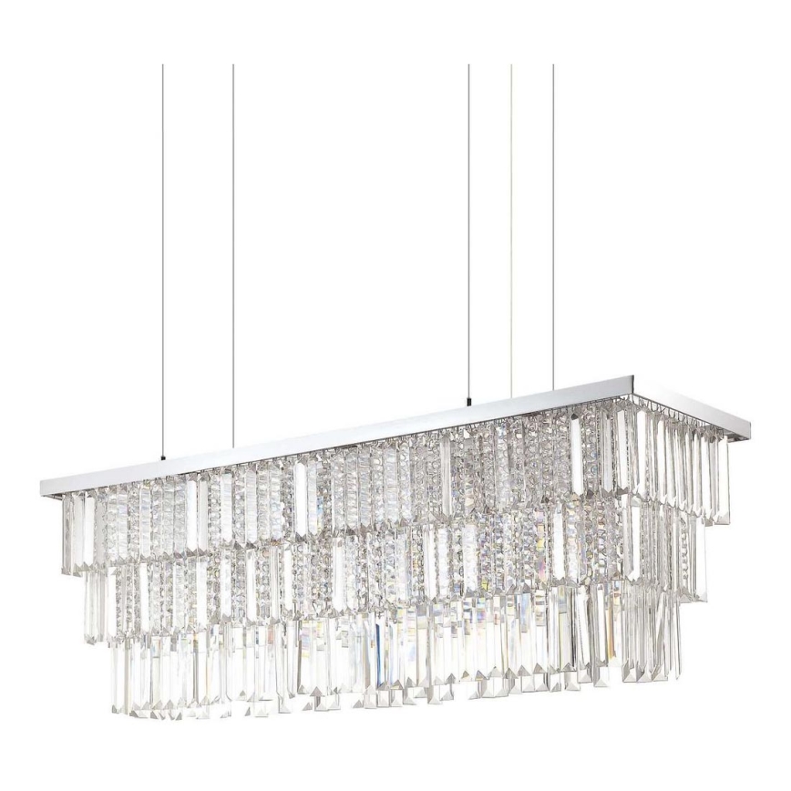 Ideal Lux - Crystal chandelier on a string MARTINEZ 8xE14/40W/230V shiny chrome