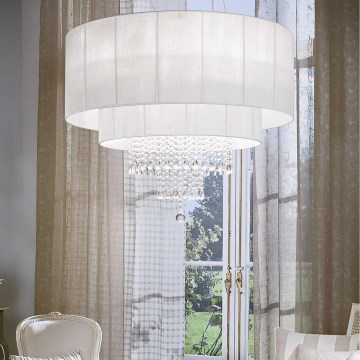 Ideal Lux - Crystal chandelier on a string OPERA 10xE27/60W/230V d. 90 cm white