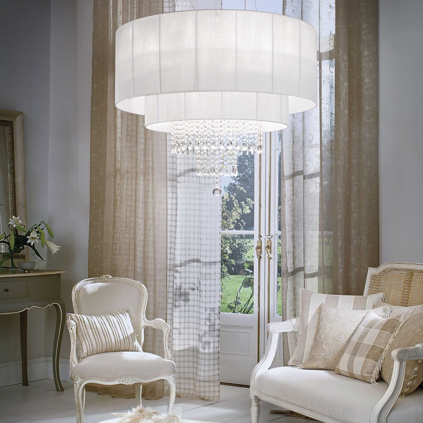 Ideal Lux - Crystal chandelier on a string OPERA 10xE27/60W/230V d. 90 cm white