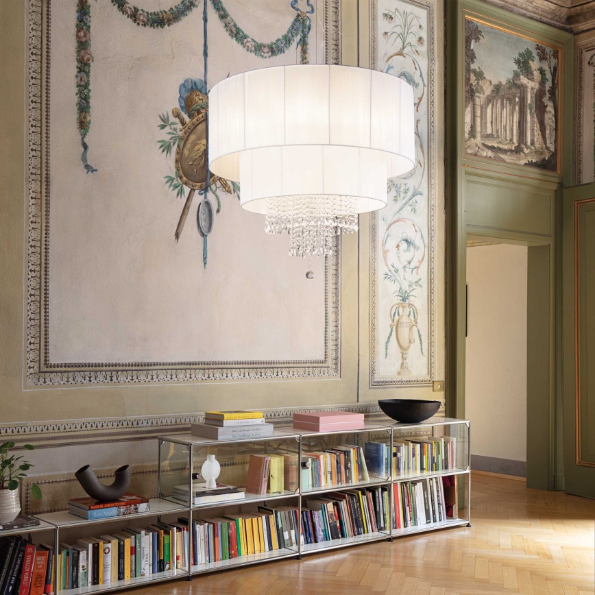 Ideal Lux - Crystal chandelier on a string OPERA 10xE27/60W/230V d. 90 cm white